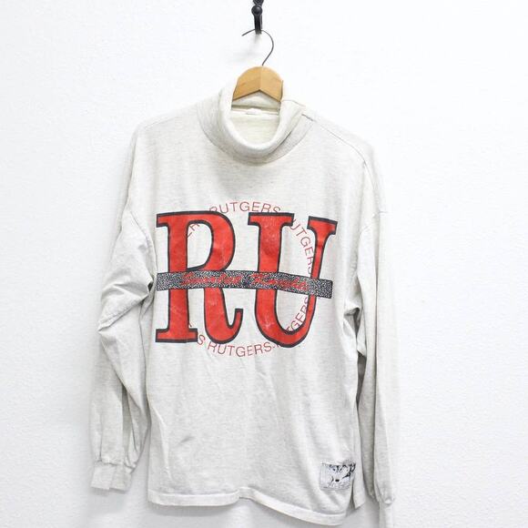 Vintage Rutgers University Long Sleeve T Shirt Large - Picture 1 of 4